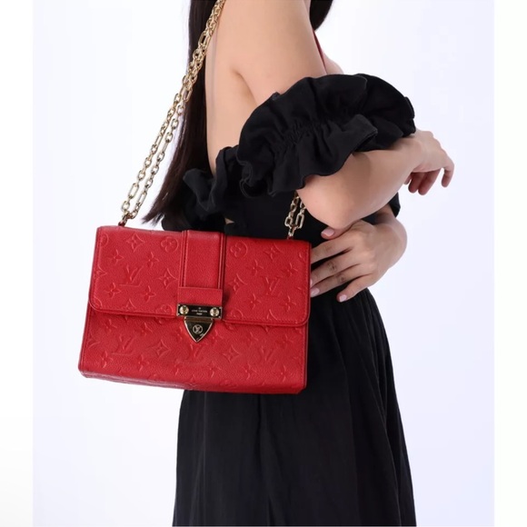 Louis Vuitton Saint Sulpice PM Monogram Empreinte Red Shoulder Bag Crossbody - Picture 2 of 15